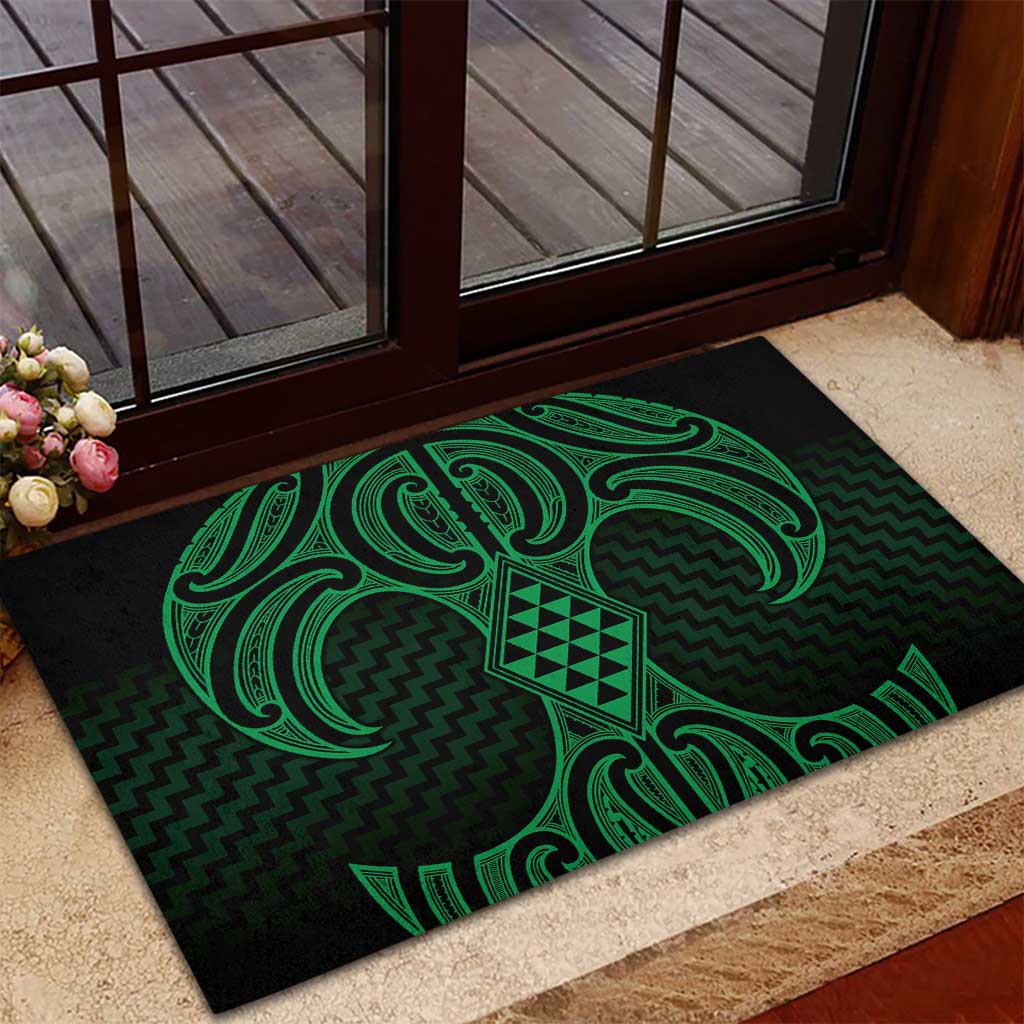 Kakariki Maori Ta Moko Poutama Art Rubber Doormat