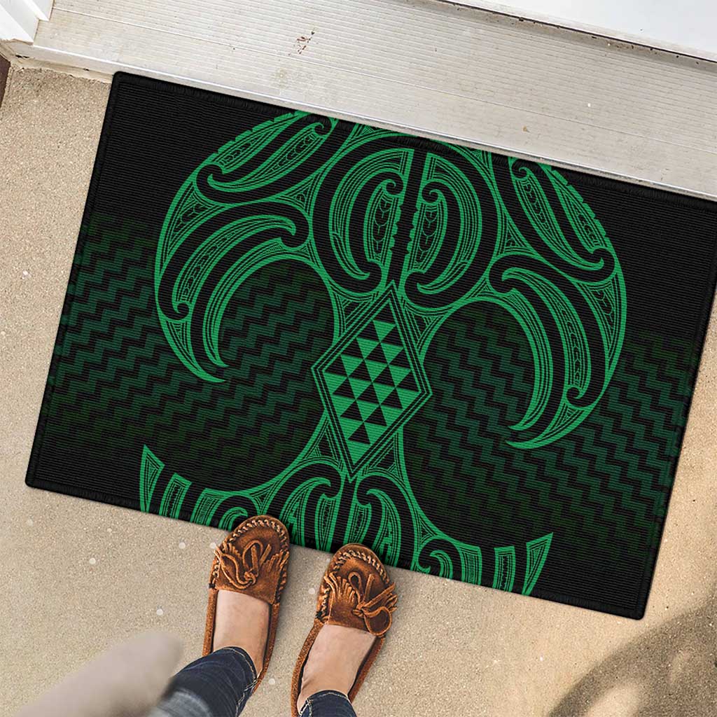 Kakariki Maori Ta Moko Poutama Art Rubber Doormat