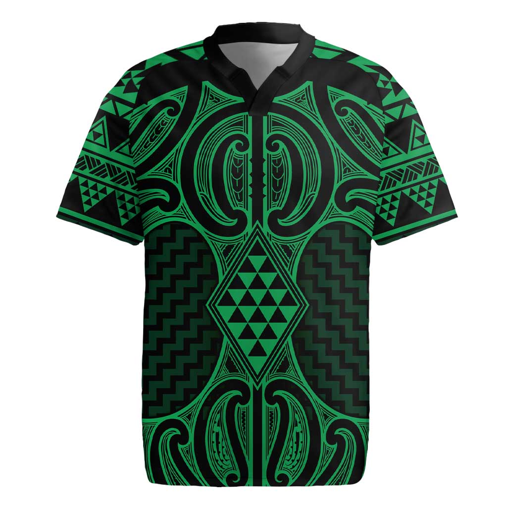 Kakariki Maori Ta Moko Poutama Art Rugby Jersey