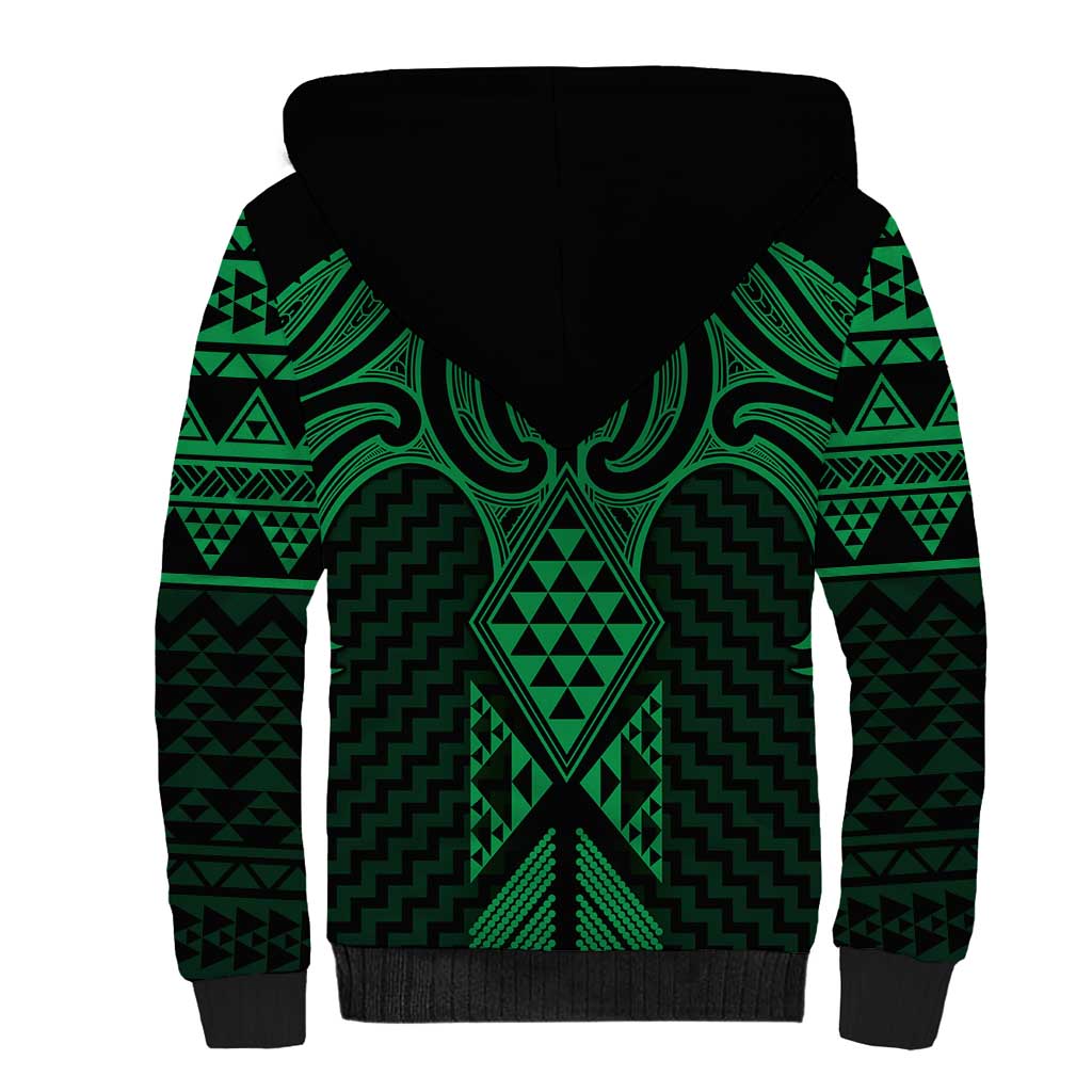 Kakariki Maori Ta Moko Poutama Art Sherpa Hoodie