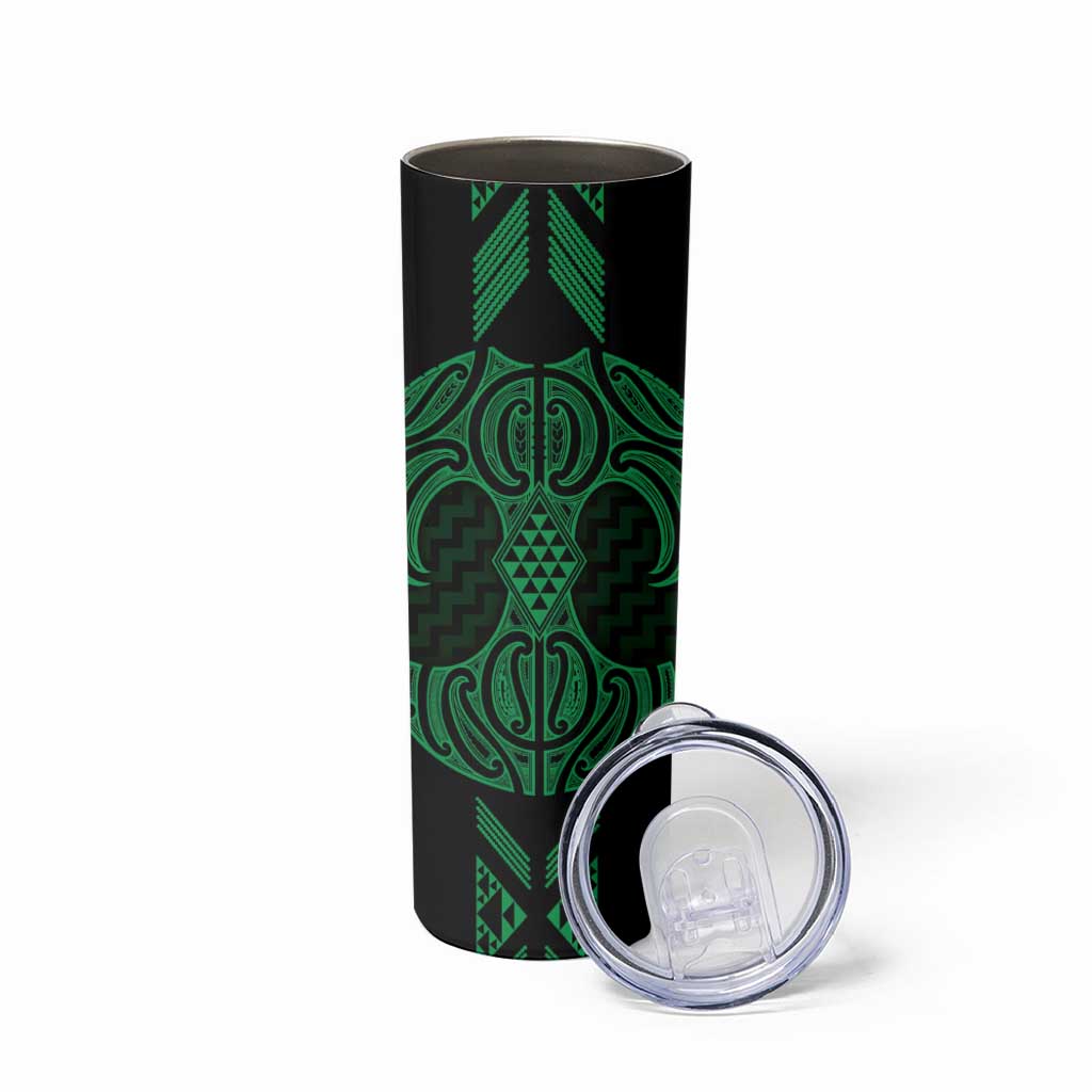 Kakariki Maori Ta Moko Poutama Art Skinny Tumbler