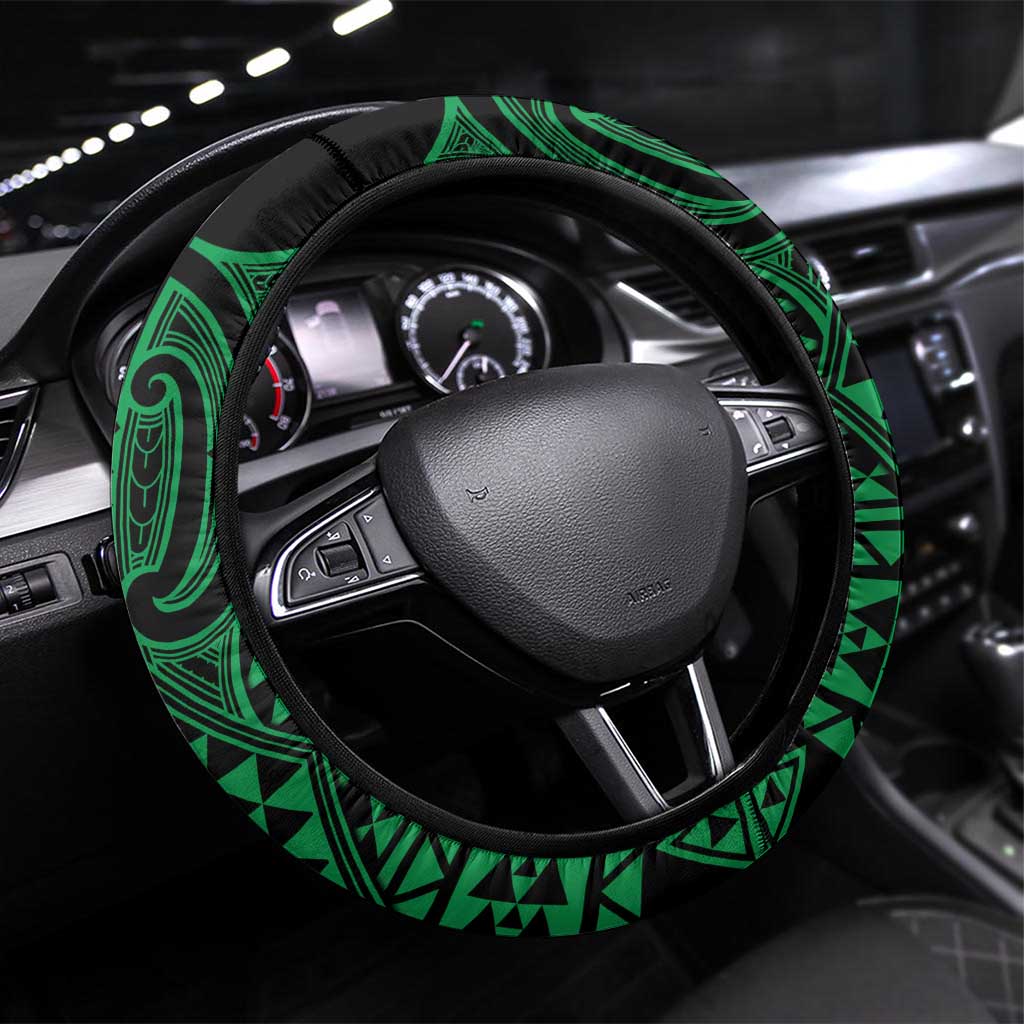 Kakariki Maori Ta Moko Poutama Art Steering Wheel Cover