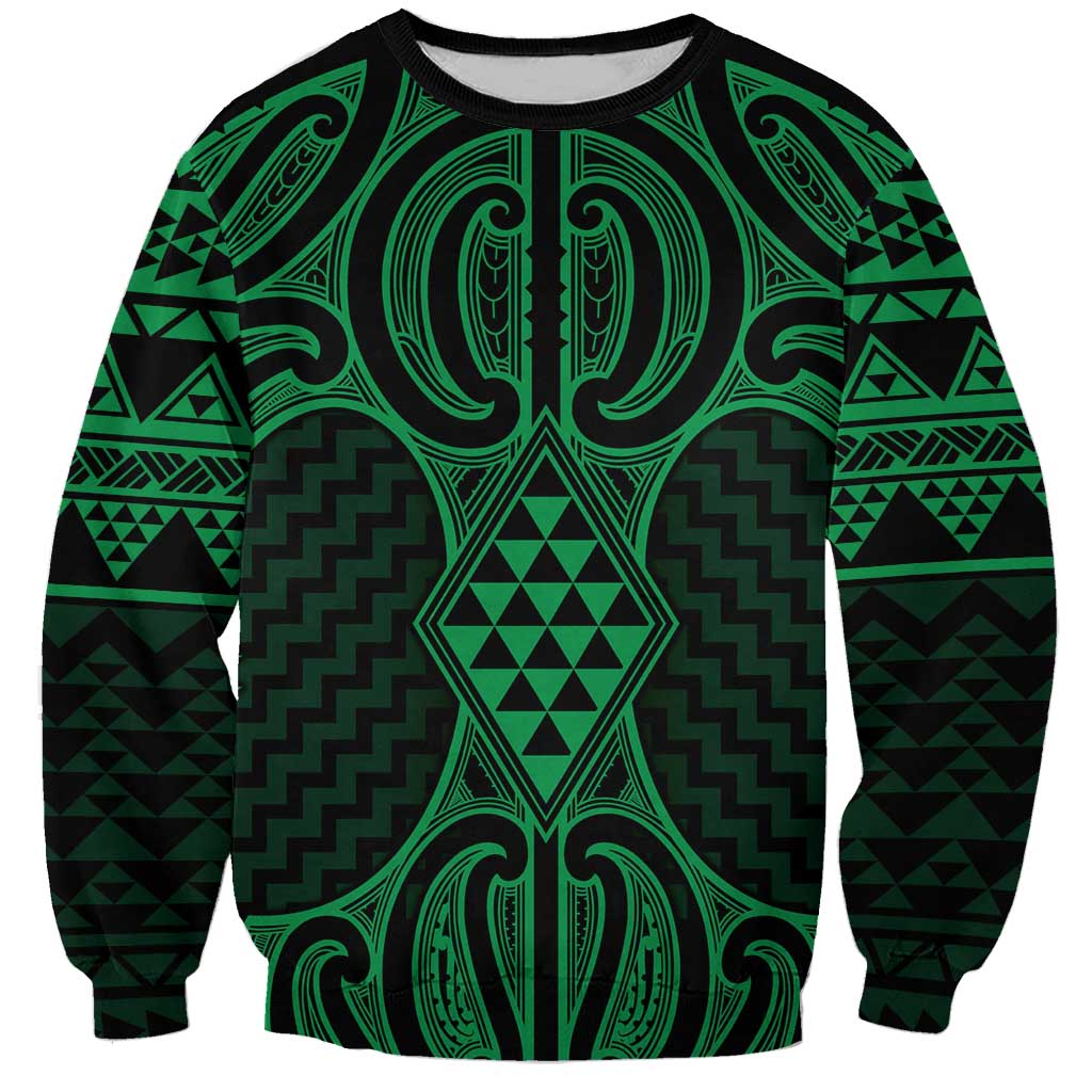 Kakariki Maori Ta Moko Poutama Art Sweatshirt