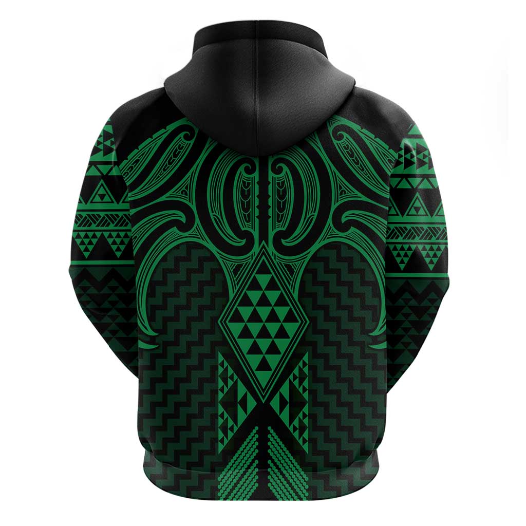 Kakariki Maori Ta Moko Poutama Art Zip Hoodie