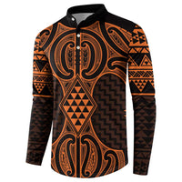 Karaka Maori Ta Moko Poutama Art Button Sweatshirt