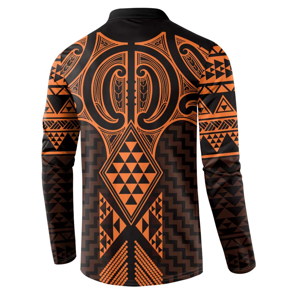 Karaka Maori Ta Moko Poutama Art Button Sweatshirt