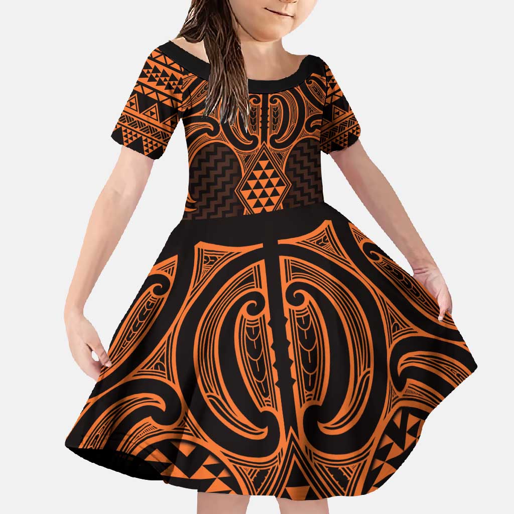 Karaka Maori Ta Moko Poutama Art Family Matching Long Sleeve Bodycon Dress and Hawaiian Shirt