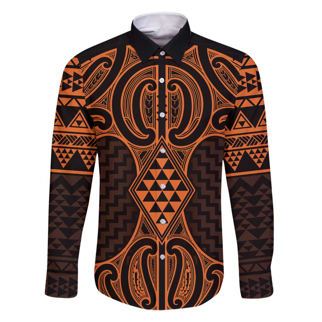 Karaka Maori Ta Moko Poutama Art Family Matching Long Sleeve Bodycon Dress and Hawaiian Shirt