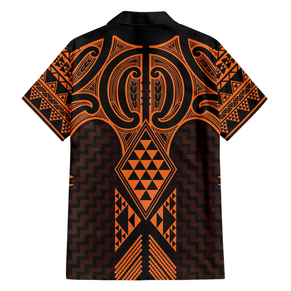 Karaka Maori Ta Moko Poutama Art Family Matching Off Shoulder Maxi Dress and Hawaiian Shirt