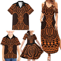 Karaka Maori Ta Moko Poutama Art Family Matching Summer Maxi Dress and Hawaiian Shirt