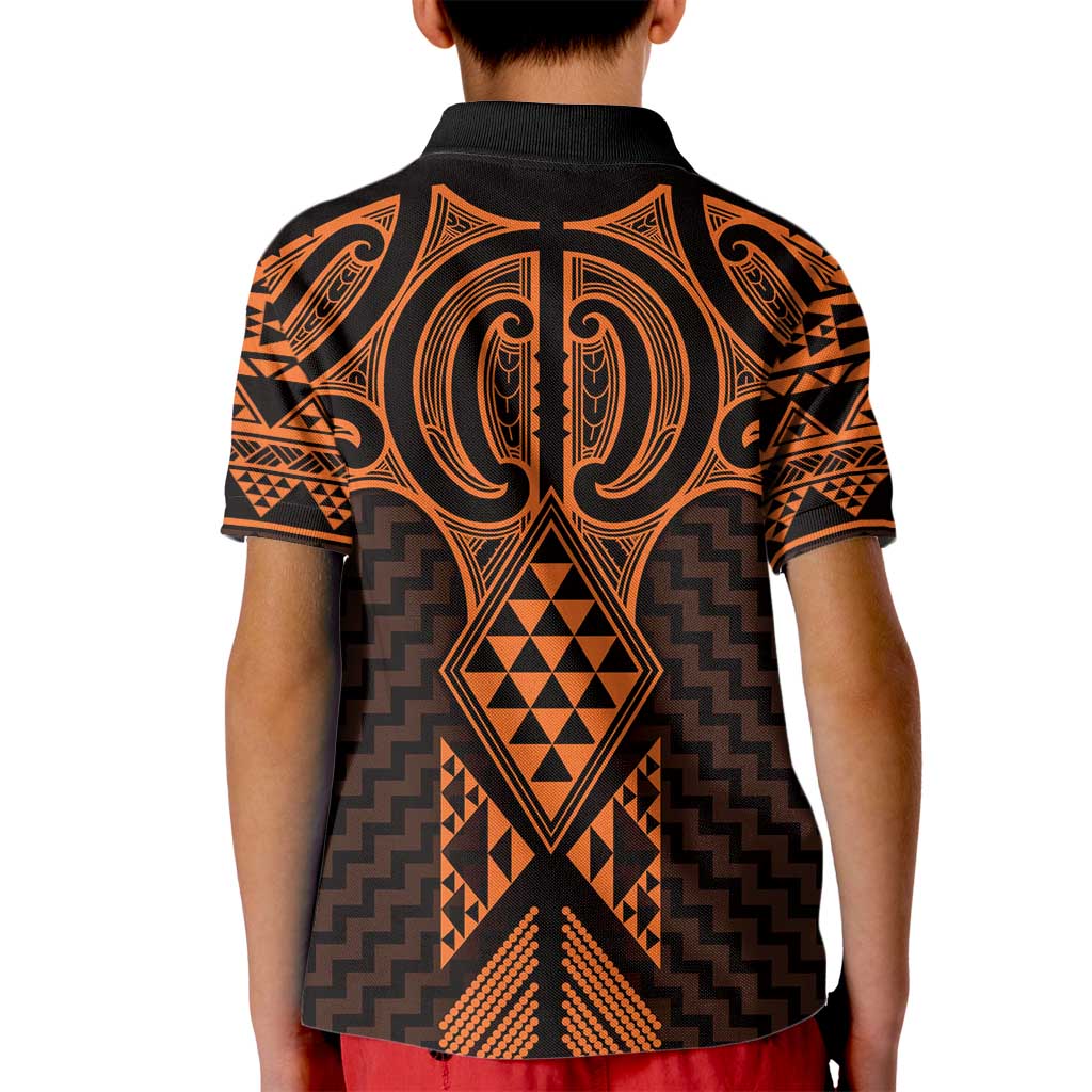 Karaka Maori Ta Moko Poutama Art Kid Polo Shirt