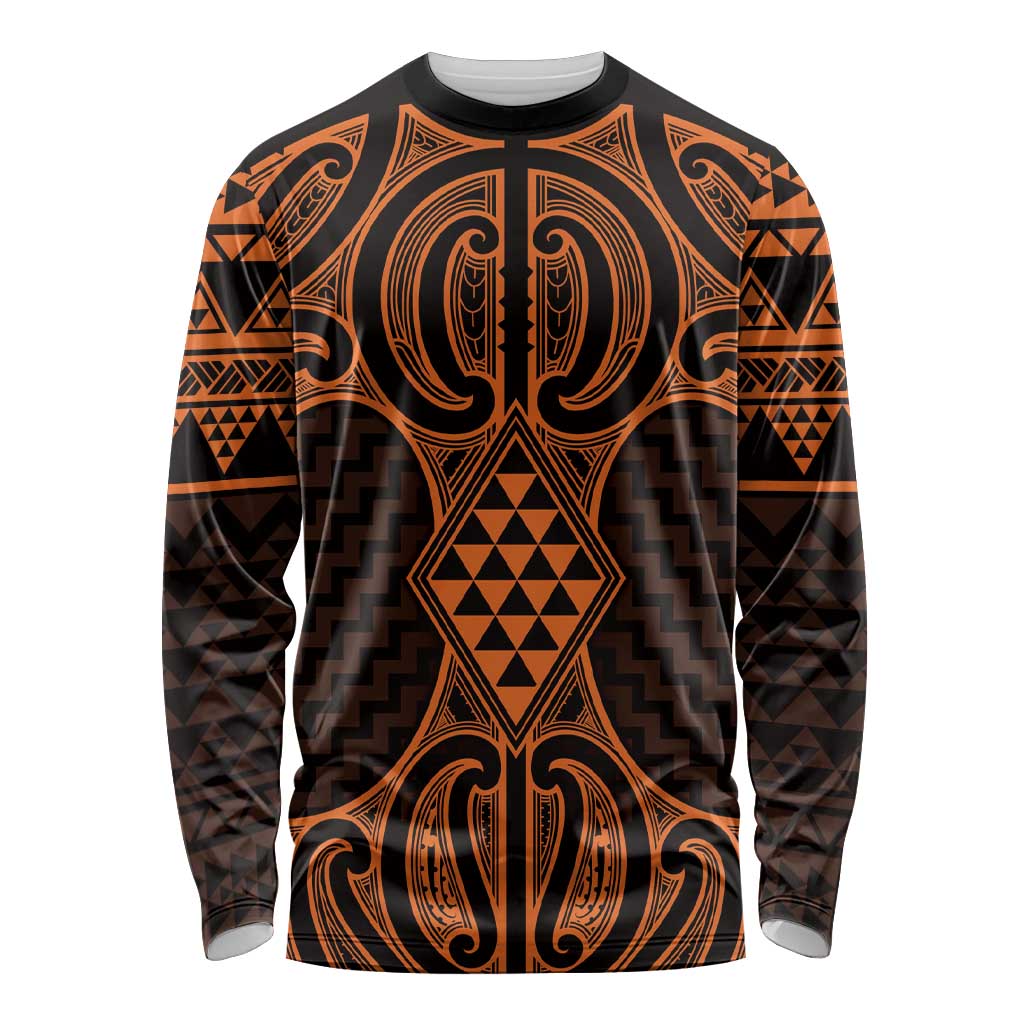 Karaka Maori Ta Moko Poutama Art Long Sleeve Shirt