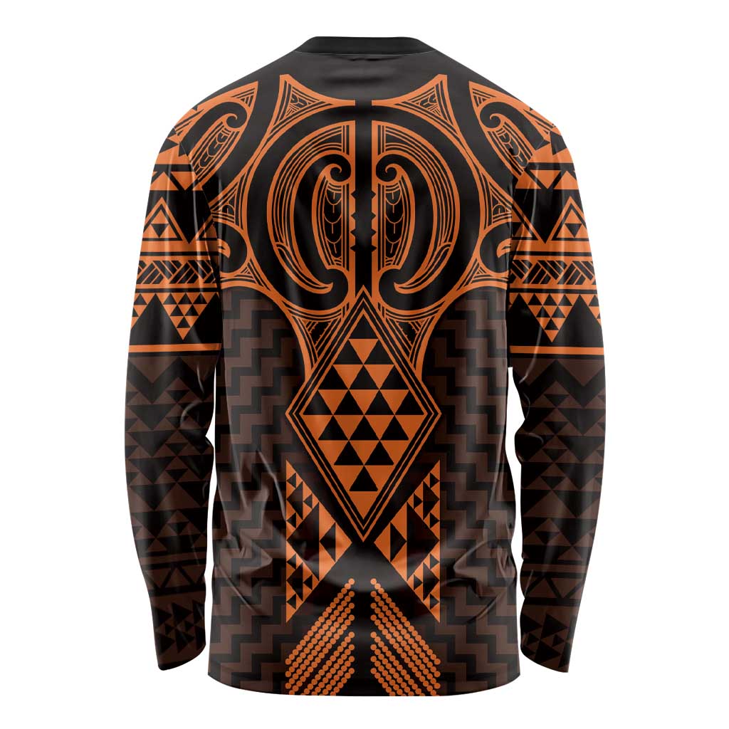 Karaka Maori Ta Moko Poutama Art Long Sleeve Shirt