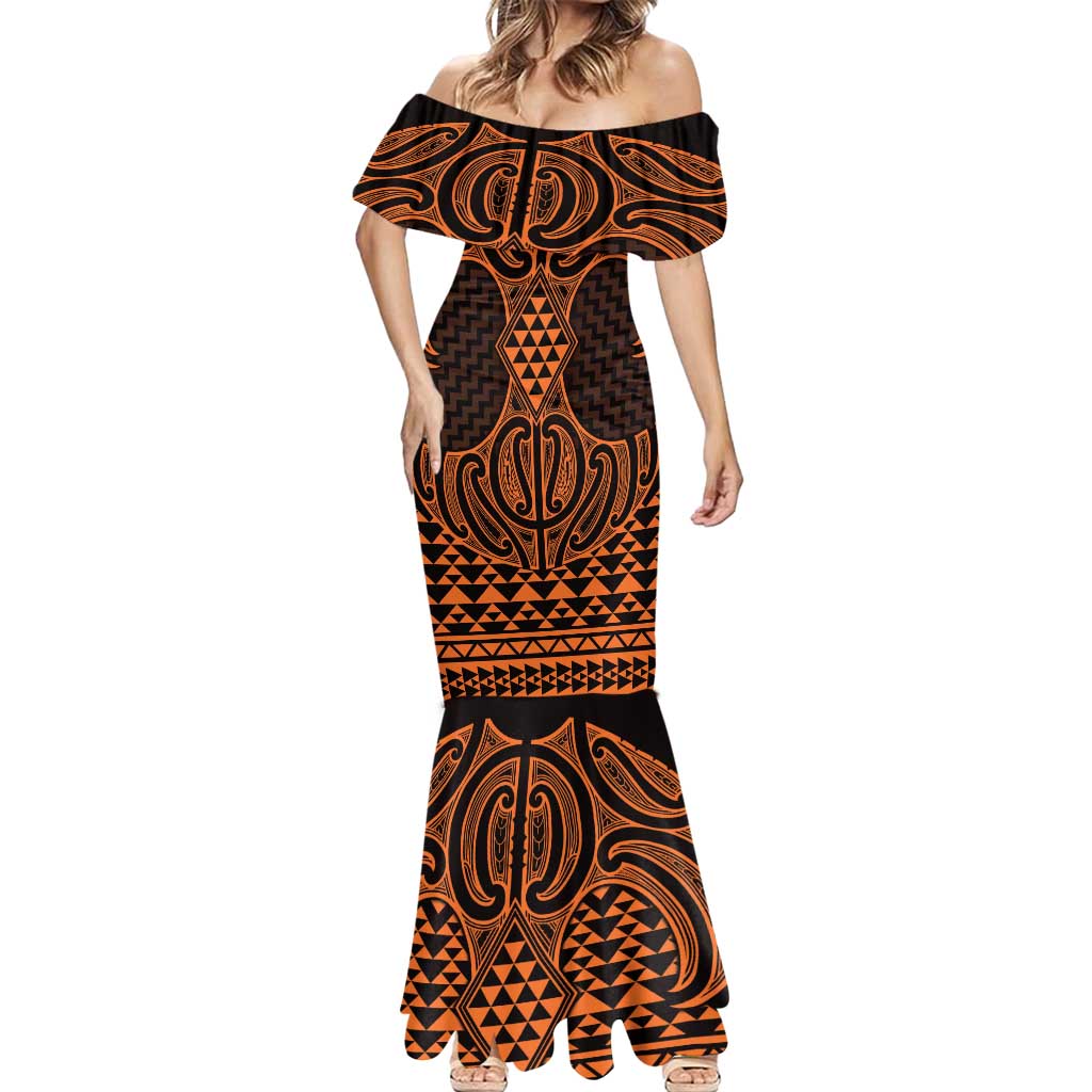 Karaka Maori Ta Moko Poutama Art Mermaid Dress