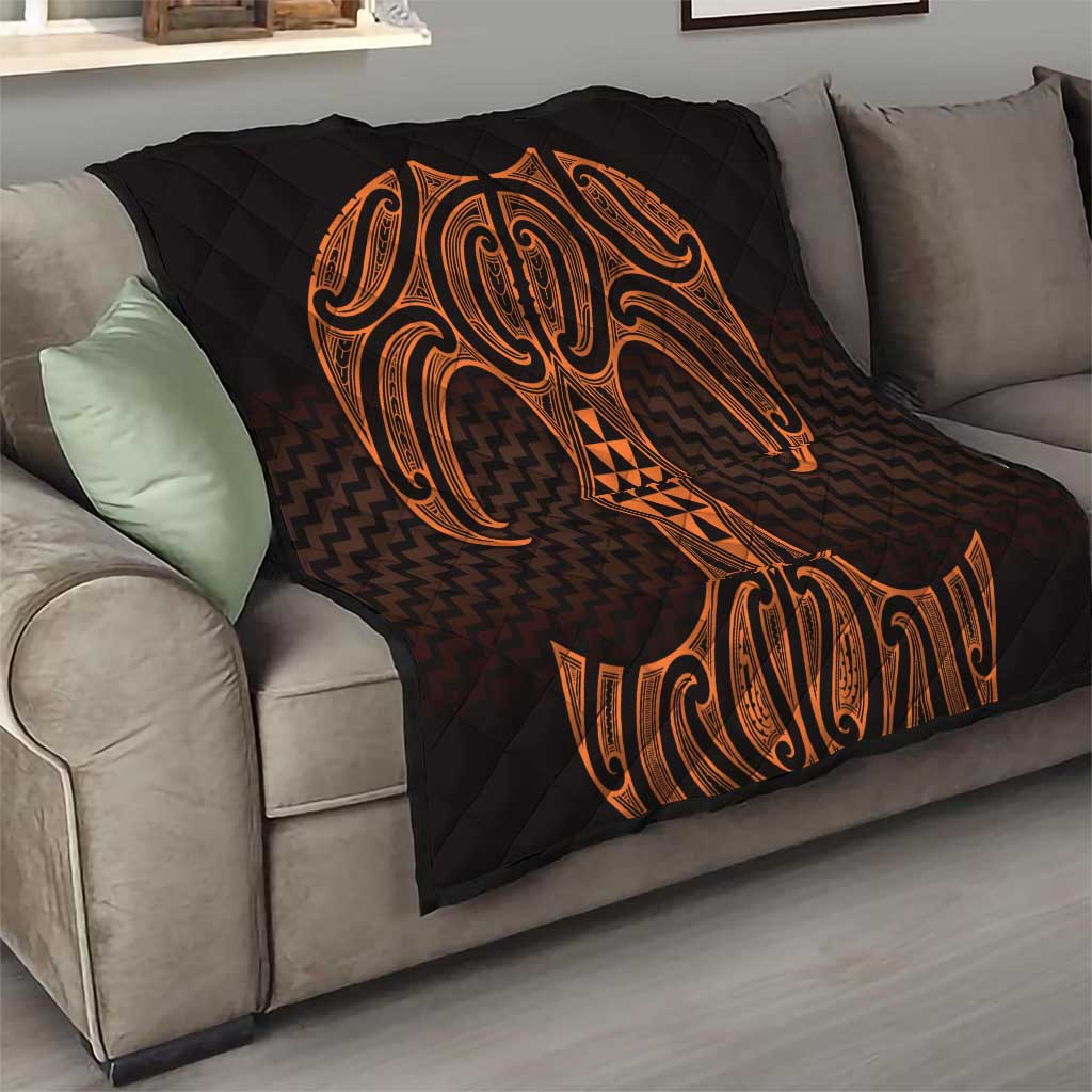 Karaka Maori Ta Moko Poutama Art Quilt