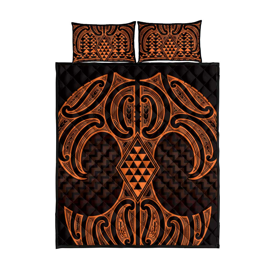 Karaka Maori Ta Moko Poutama Art Quilt Bed Set