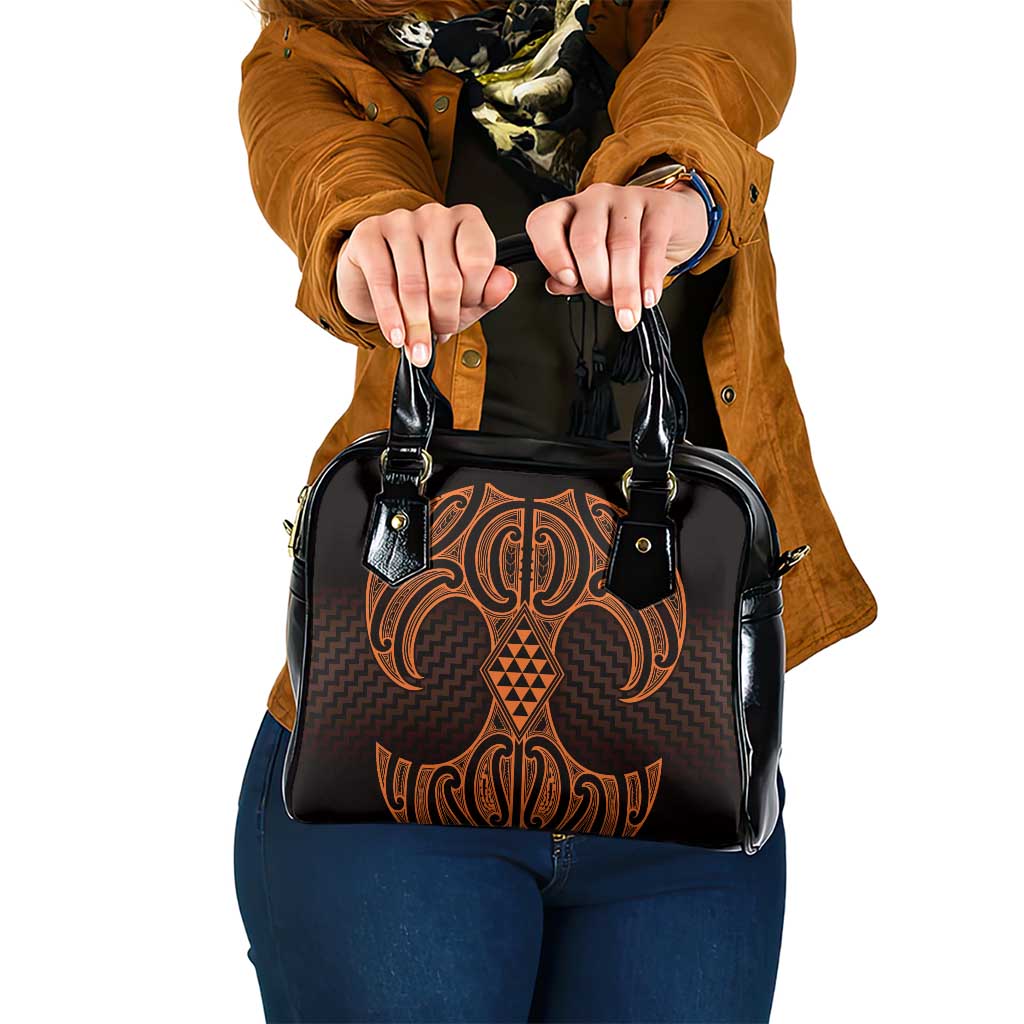 Karaka Maori Ta Moko Poutama Art Shoulder Handbag
