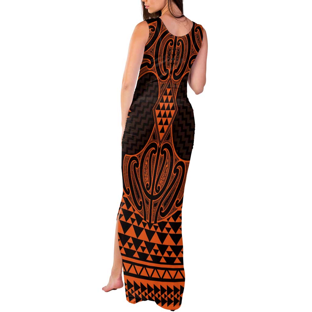 Karaka Maori Ta Moko Poutama Art Tank Maxi Dress