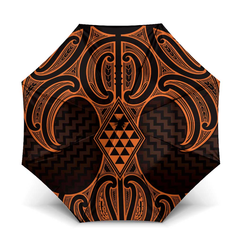Karaka Maori Ta Moko Poutama Art Umbrella - Polynesian Pride