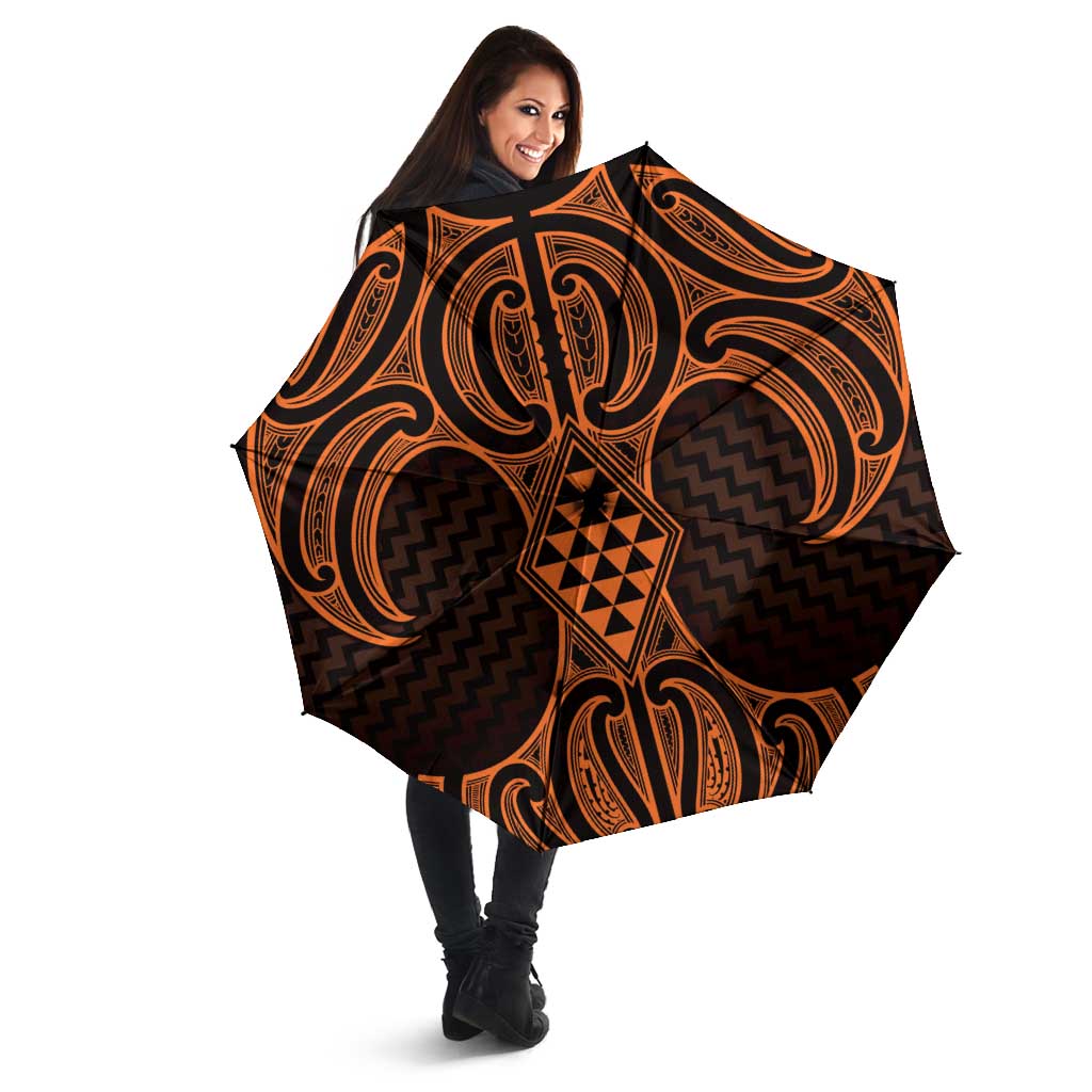 Karaka Maori Ta Moko Poutama Art Umbrella - Polynesian Pride