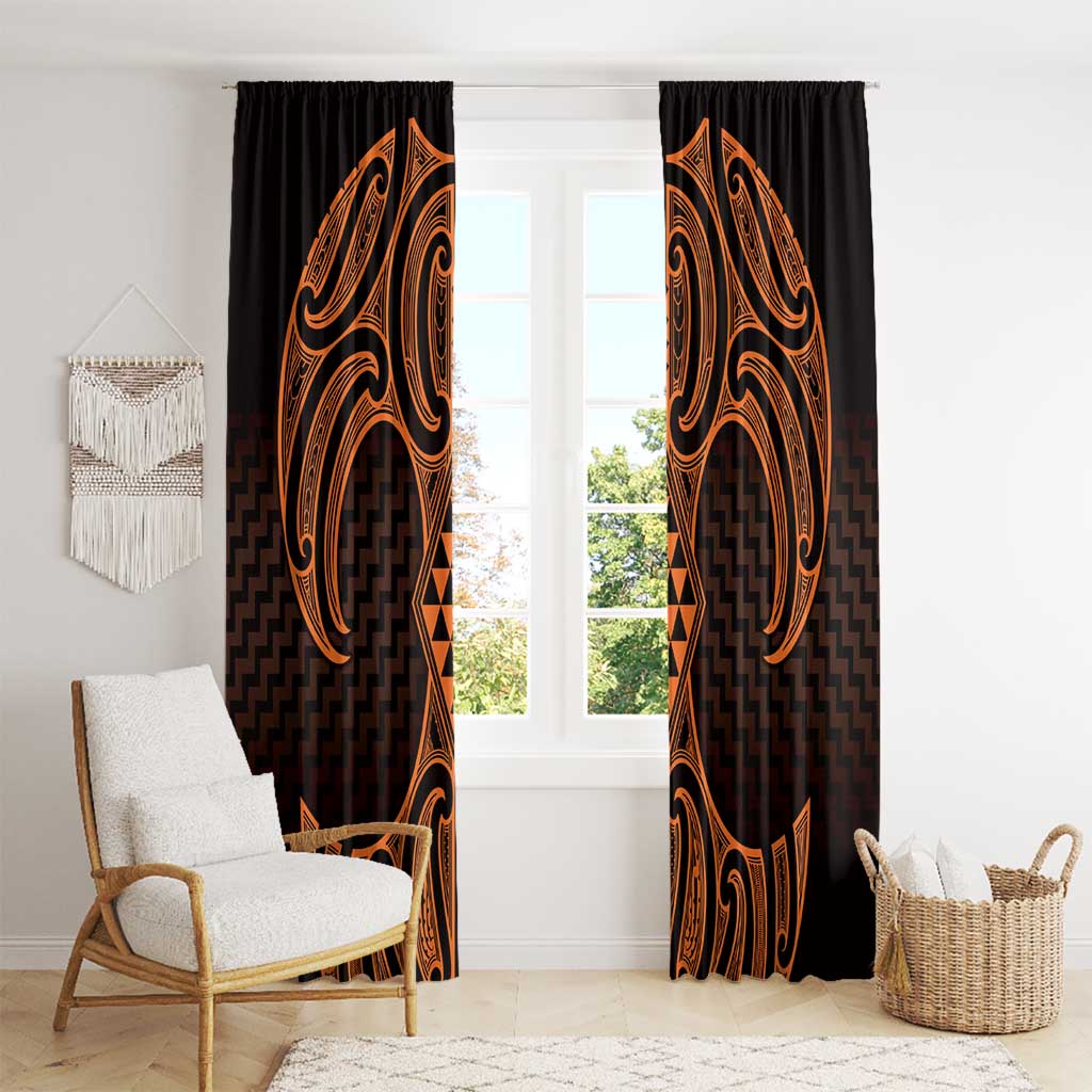 Karaka Maori Ta Moko Poutama Art Window Curtain