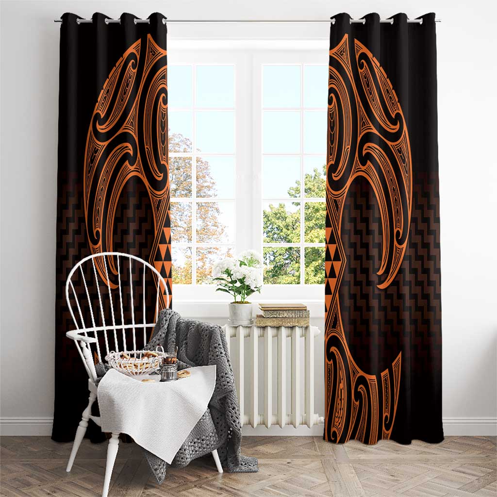 Karaka Maori Ta Moko Poutama Art Window Curtain