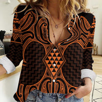 Karaka Maori Ta Moko Poutama Art Women Casual Shirt