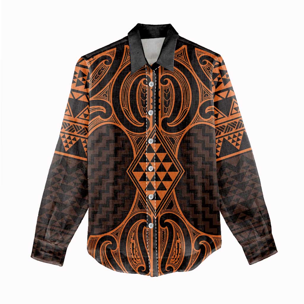 Karaka Maori Ta Moko Poutama Art Women Casual Shirt