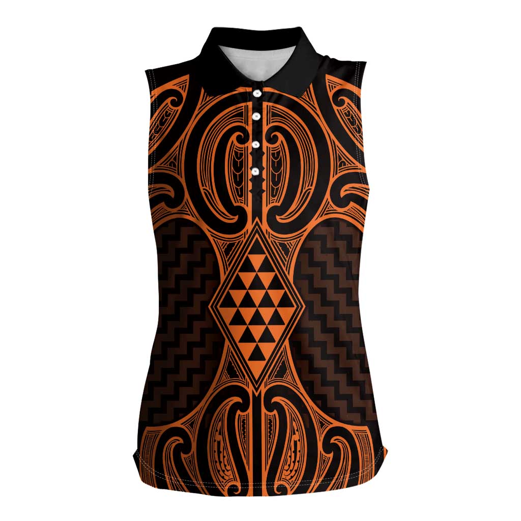 Karaka Maori Ta Moko Poutama Art Women Sleeveless Polo Shirt