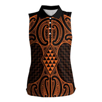 Karaka Maori Ta Moko Poutama Art Women Sleeveless Polo Shirt