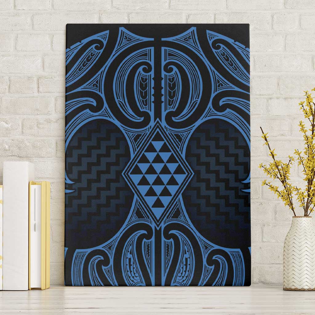 Kikorangi Maori Ta Moko Poutama Art Canvas Wall Art