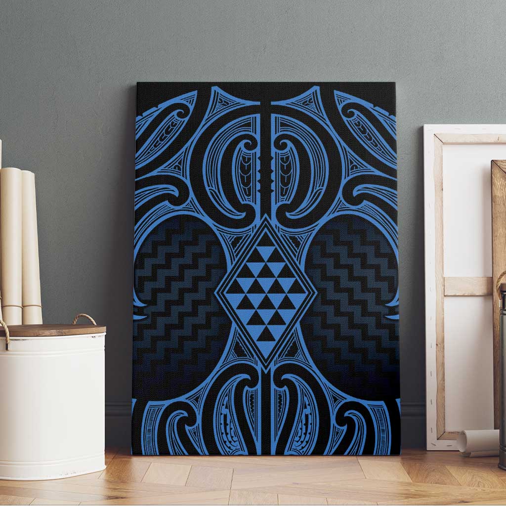 Kikorangi Maori Ta Moko Poutama Art Canvas Wall Art