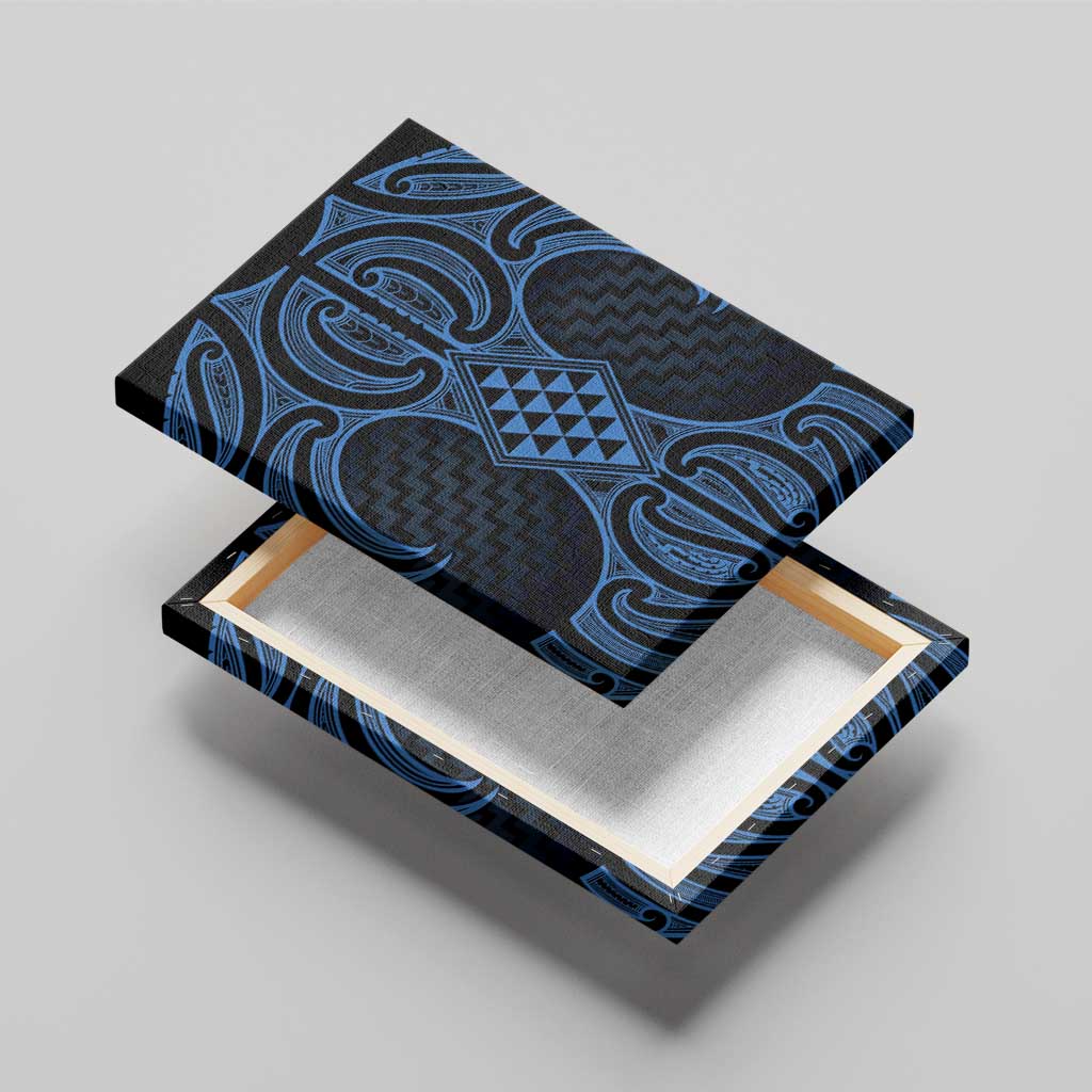 Kikorangi Maori Ta Moko Poutama Art Canvas Wall Art