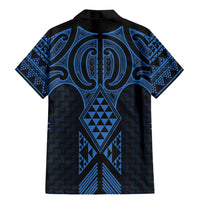 Kikorangi Maori Ta Moko Poutama Art Family Matching Mermaid Dress and Hawaiian Shirt