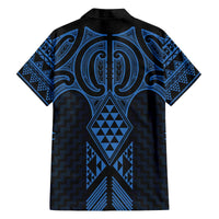 Kikorangi Maori Ta Moko Poutama Art Family Matching Off The Shoulder Long Sleeve Dress and Hawaiian Shirt