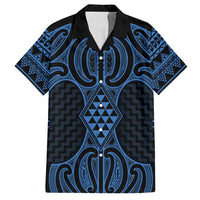 Kikorangi Maori Ta Moko Poutama Art Family Matching Summer Maxi Dress and Hawaiian Shirt