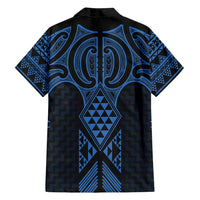 Kikorangi Maori Ta Moko Poutama Art Family Matching Summer Maxi Dress and Hawaiian Shirt