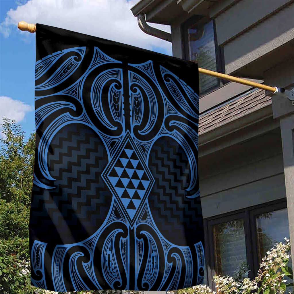 Kikorangi Maori Ta Moko Poutama Art Garden Flag