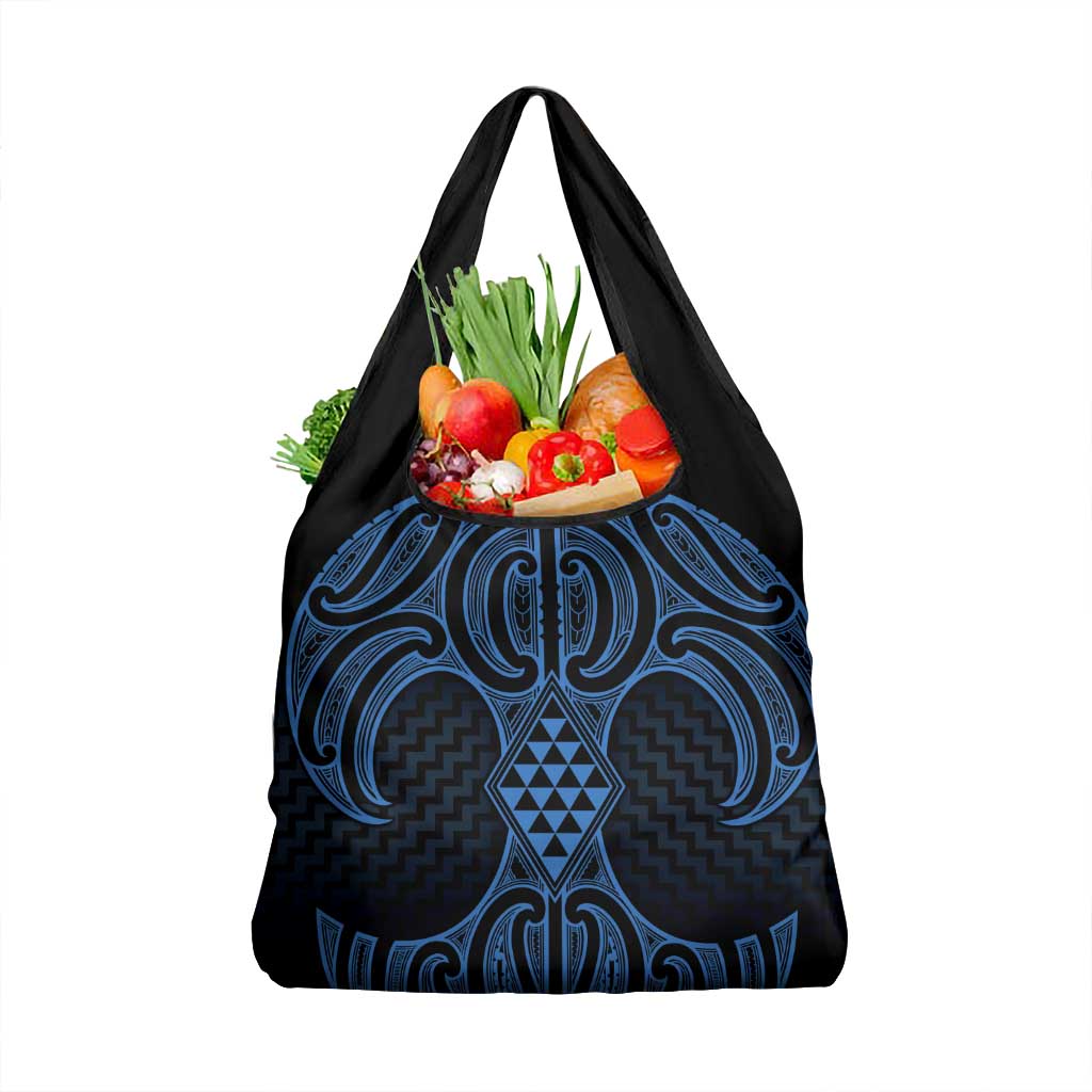 Kikorangi Maori Ta Moko Poutama Art Grocery Bag