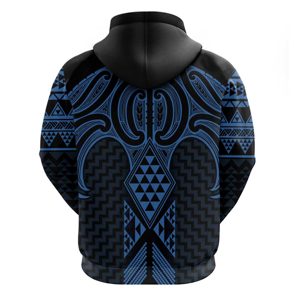 Kikorangi Maori Ta Moko Poutama Art Hoodie