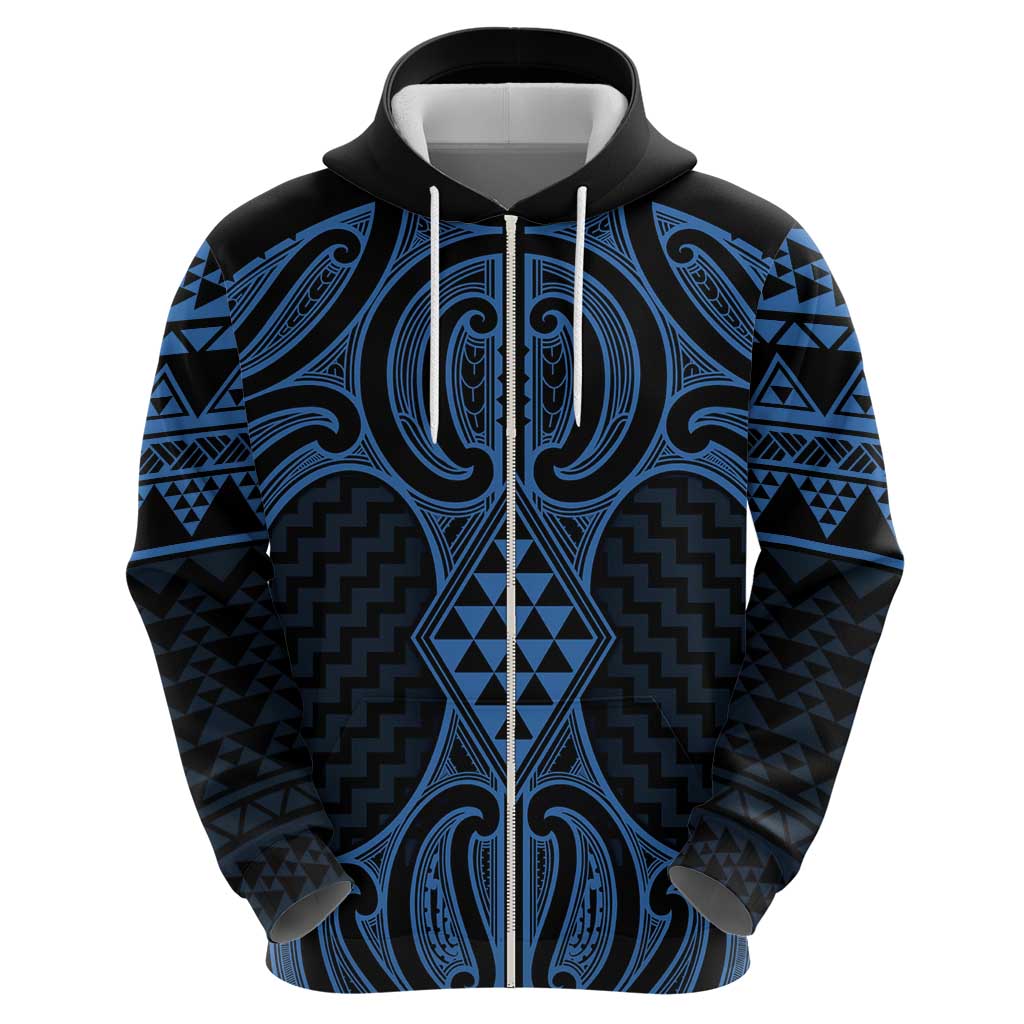 Kikorangi Maori Ta Moko Poutama Art Hoodie