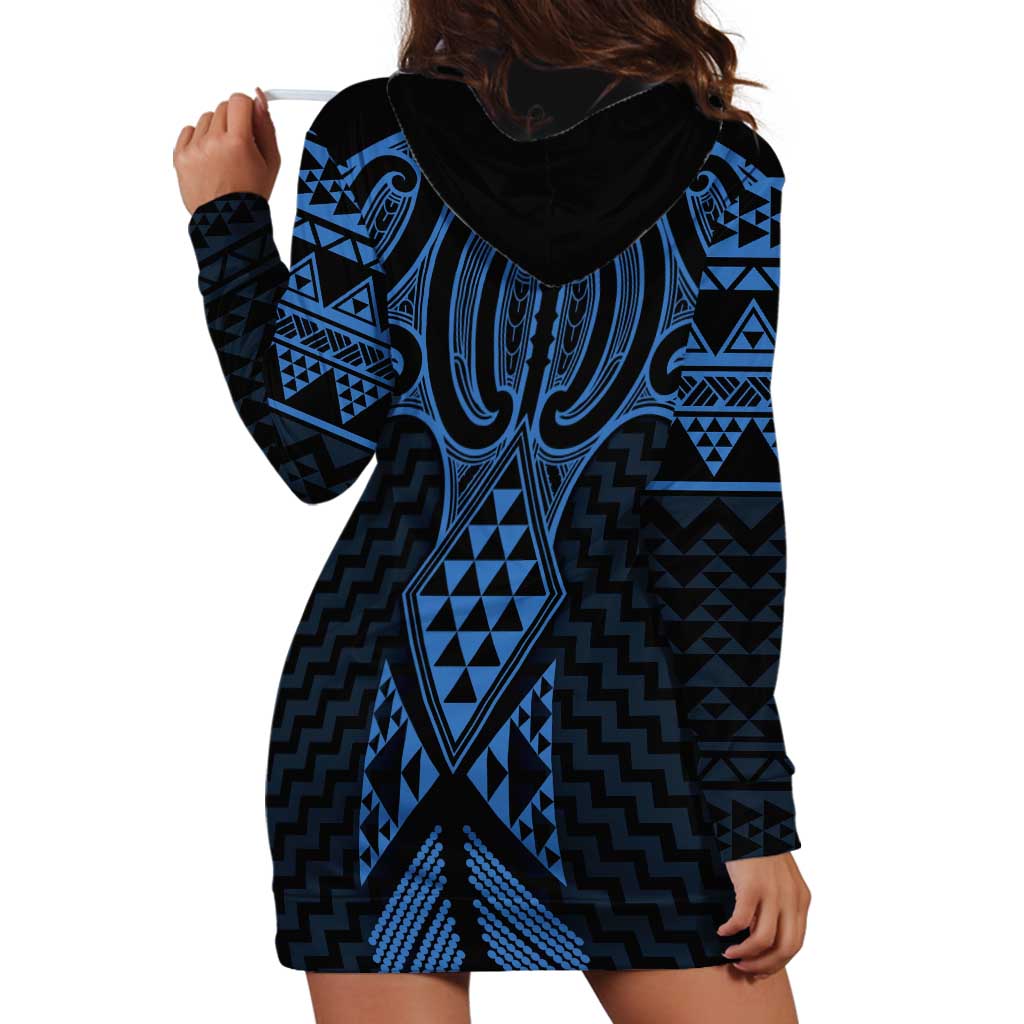 Kikorangi Maori Ta Moko Poutama Art Hoodie Dress