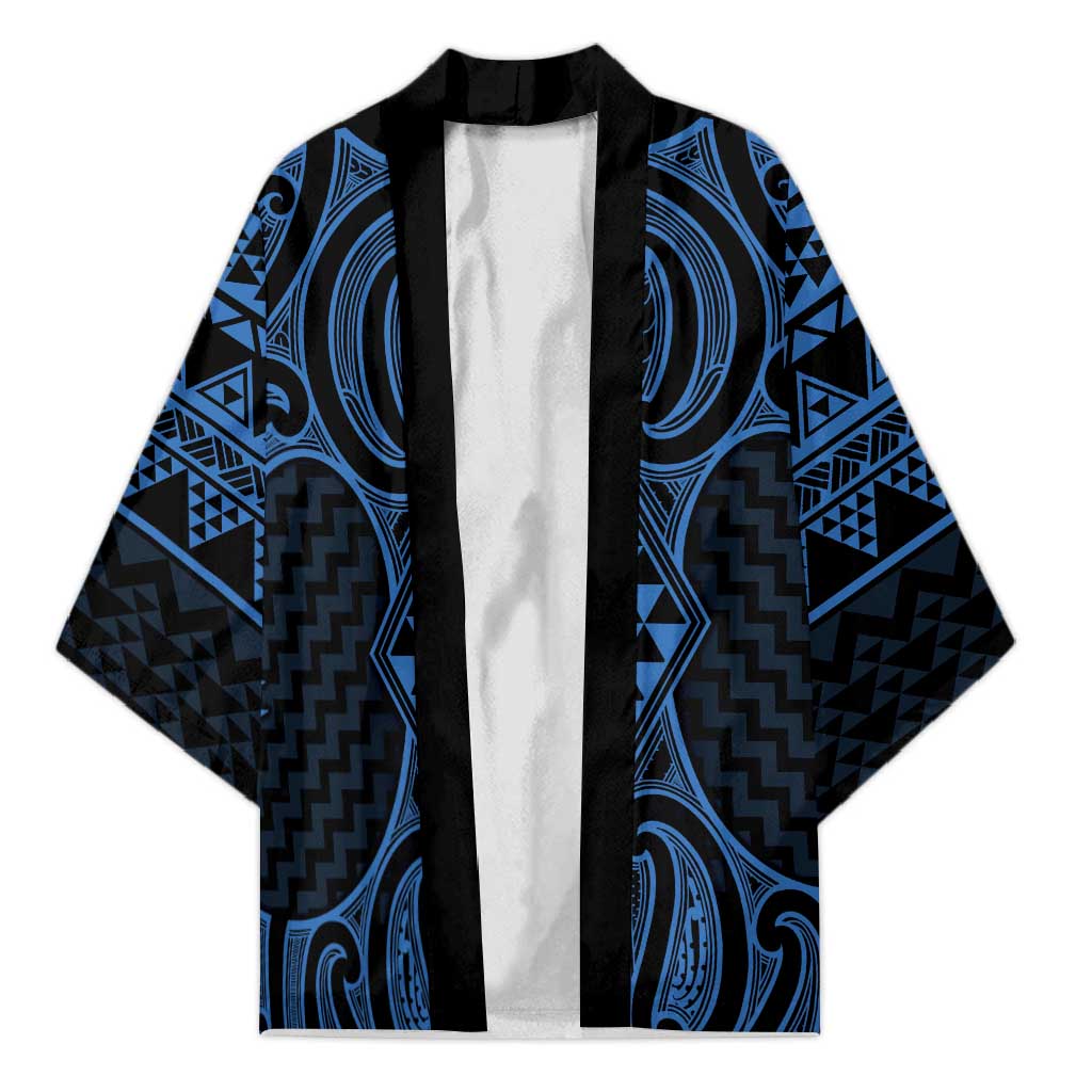 Kikorangi Maori Ta Moko Poutama Art Kimono - Polynesian Pride