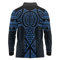 Kikorangi Maori Ta Moko Poutama Art Long Sleeve Polo Shirt