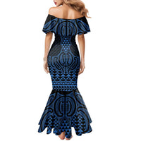 Kikorangi Maori Ta Moko Poutama Art Mermaid Dress