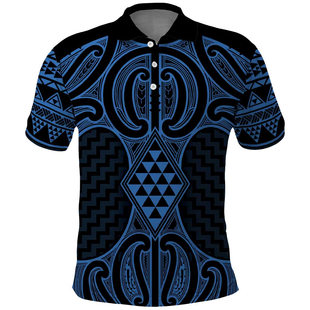 Kikorangi Maori Ta Moko Poutama Art Polo Shirt