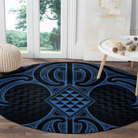 Kikorangi Maori Ta Moko Poutama Art Round Carpet