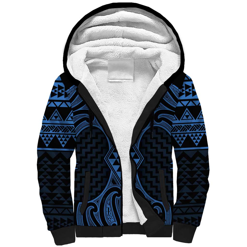 Kikorangi Maori Ta Moko Poutama Art Sherpa Hoodie