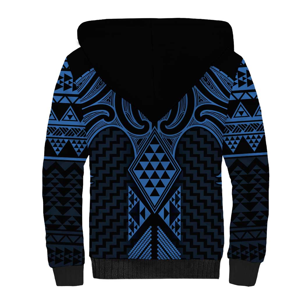 Kikorangi Maori Ta Moko Poutama Art Sherpa Hoodie