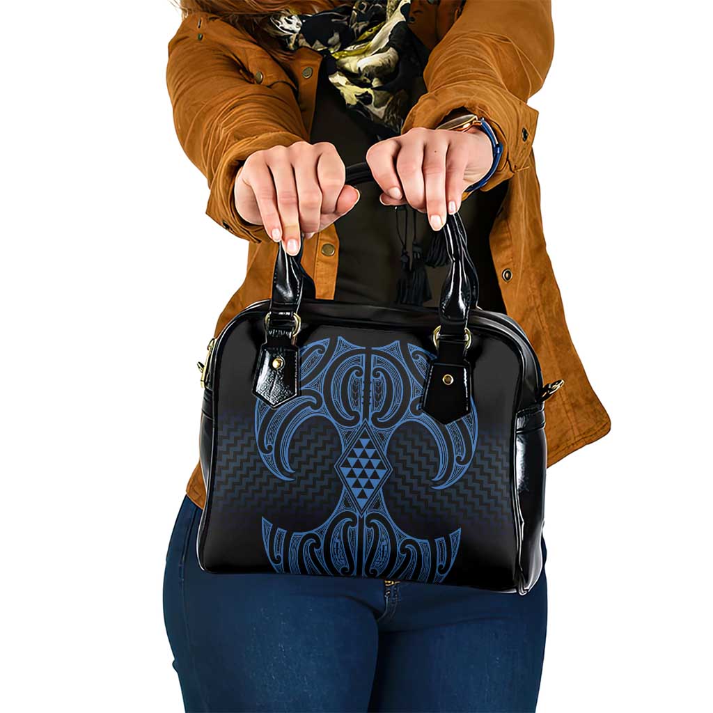 Kikorangi Maori Ta Moko Poutama Art Shoulder Handbag
